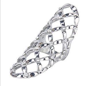 Silver Finger Guard Ring Size 7 NEW